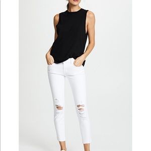JBRAND white skinny cropped jean
